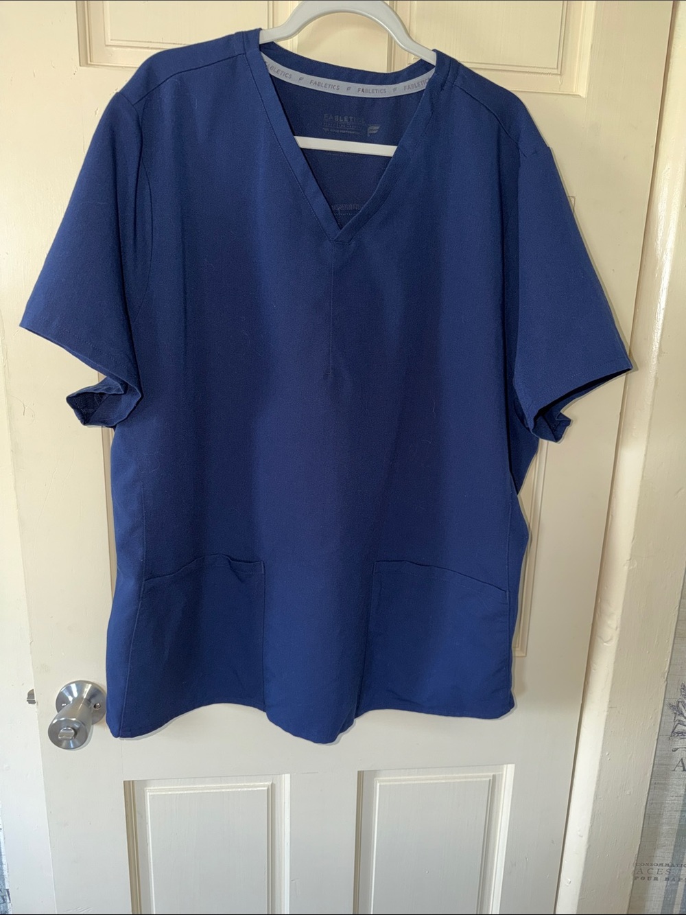 Fabletics Men's V-Neck Short Sleeve Scrub in Navy